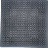 A square dark gray textured floor mat with a repeating geometric triangular pattern, shown flat against a white background.