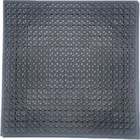 A square dark gray textured floor mat with a repeating geometric triangular pattern, shown flat against a white background.