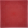 A square red textured floor mat with a repeating geometric star and triangle pattern, shown flat against a white background.