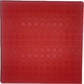 A square red garage floor mat with an embossed circular dot pattern, shown flat against a white background.