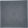 A square dark gray textured flooring mat with a repeating geometric star-like embossed pattern, shown flat against a white background.